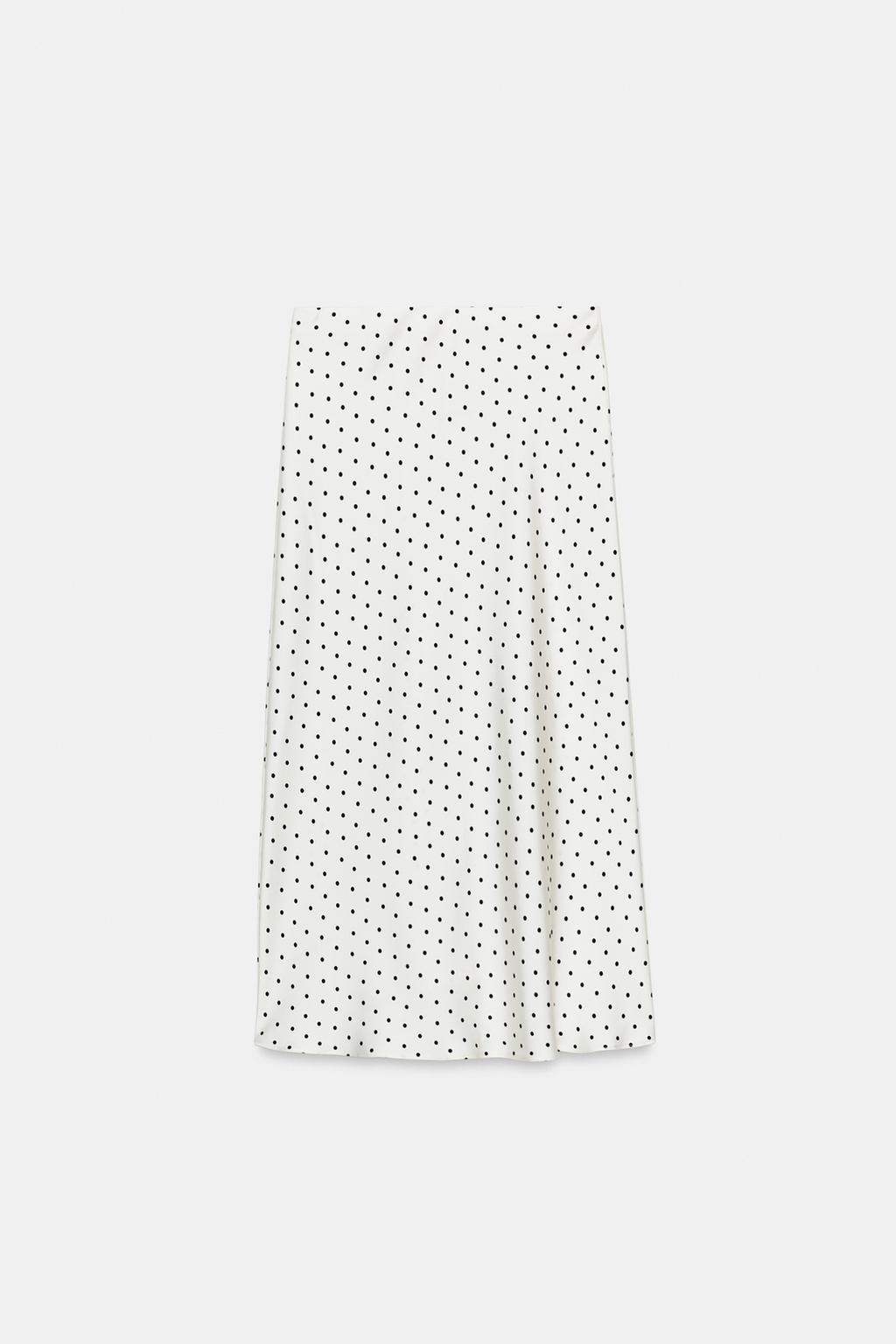 ZARA
polka dot satin effect midi skirt