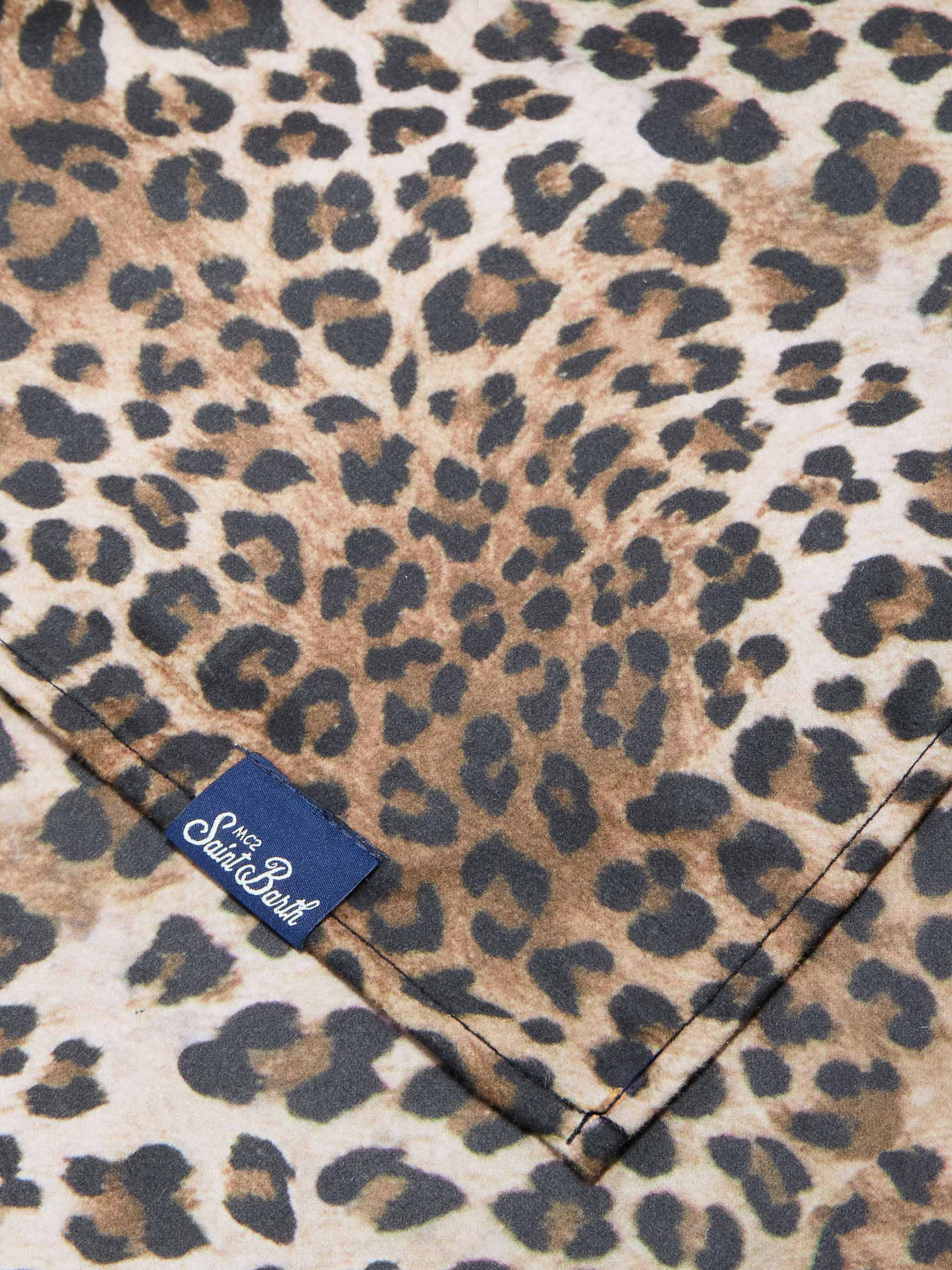 MC2
aidan beach towel with leopard print and logo