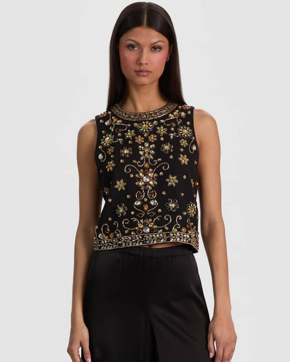 ALICE + OLIVIA Amal Embellished Tank