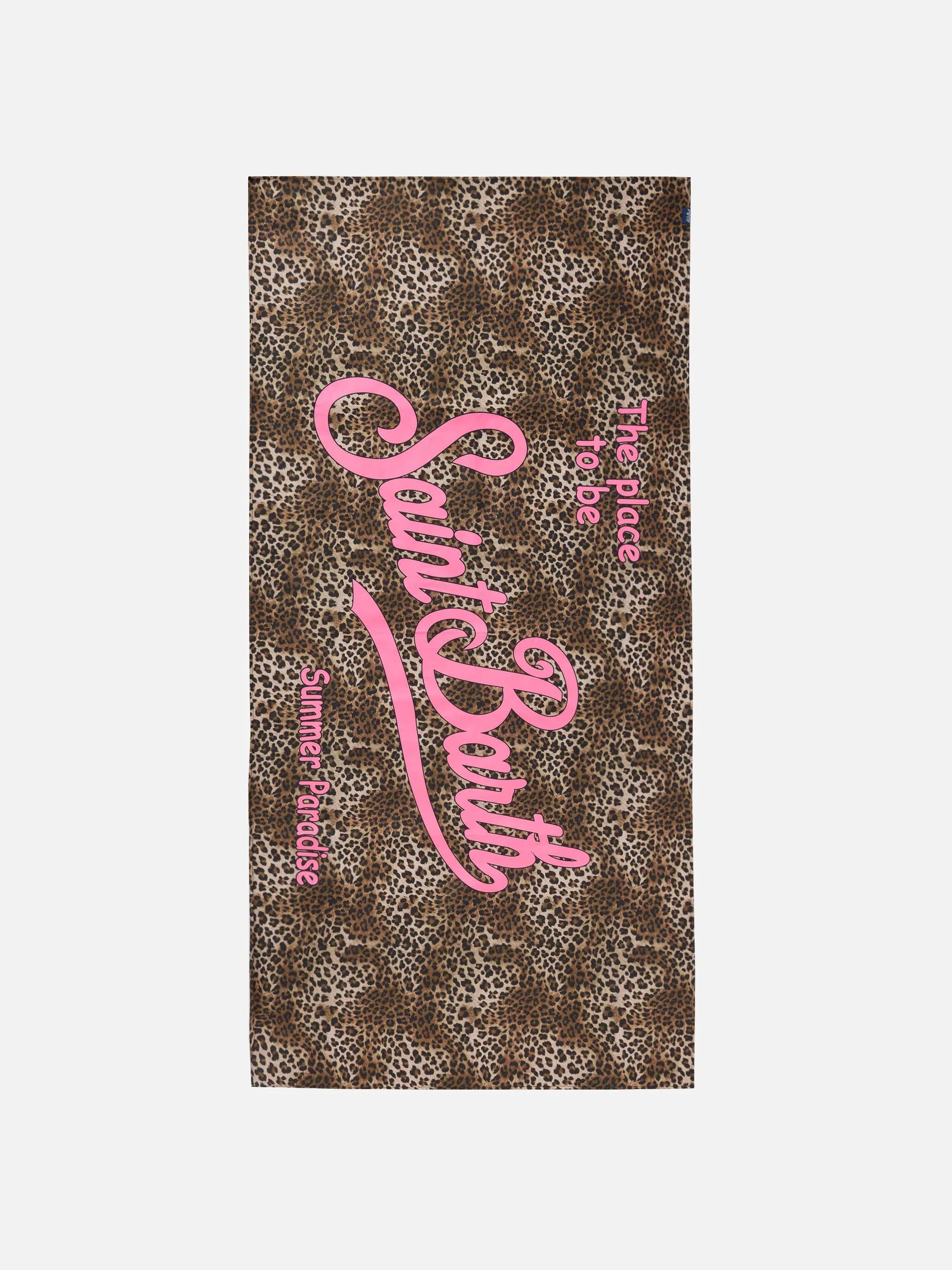 MC2
aidan beach towel with leopard print and logo