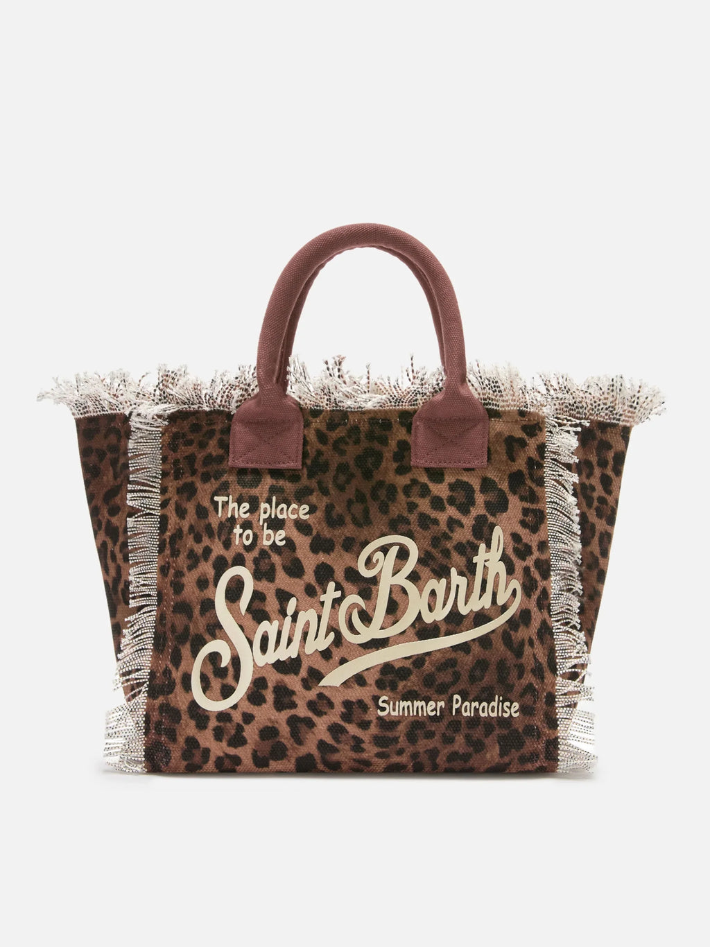 MC2
leopard print canvas vanity regular bag with fringes