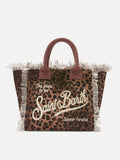 MC2
leopard print canvas vanity regular bag with fringes