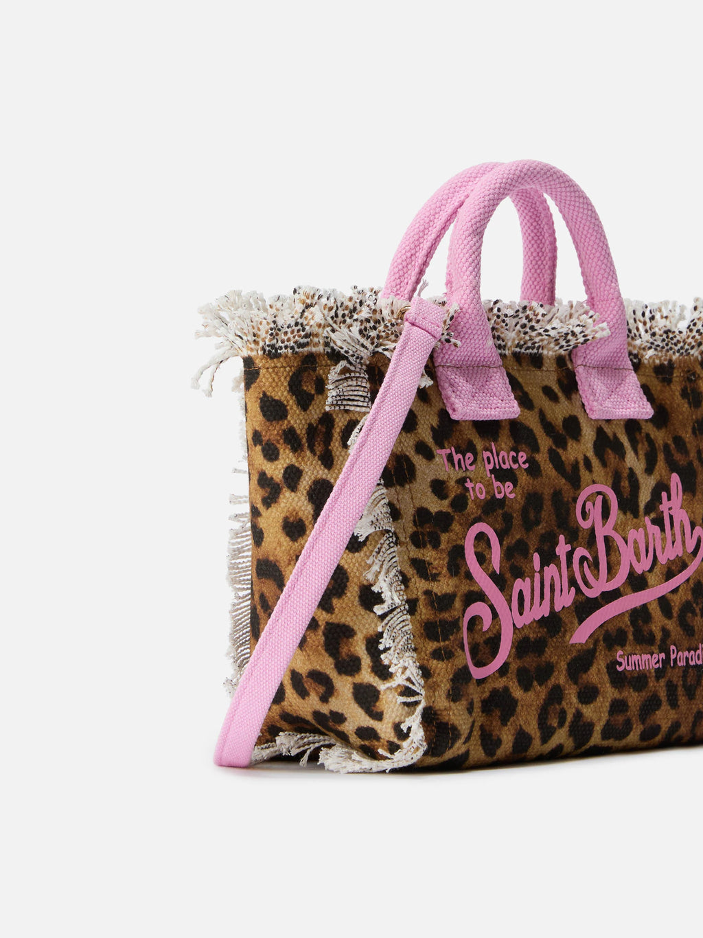MC2
leopard print canvas vanity mini bag with pink details