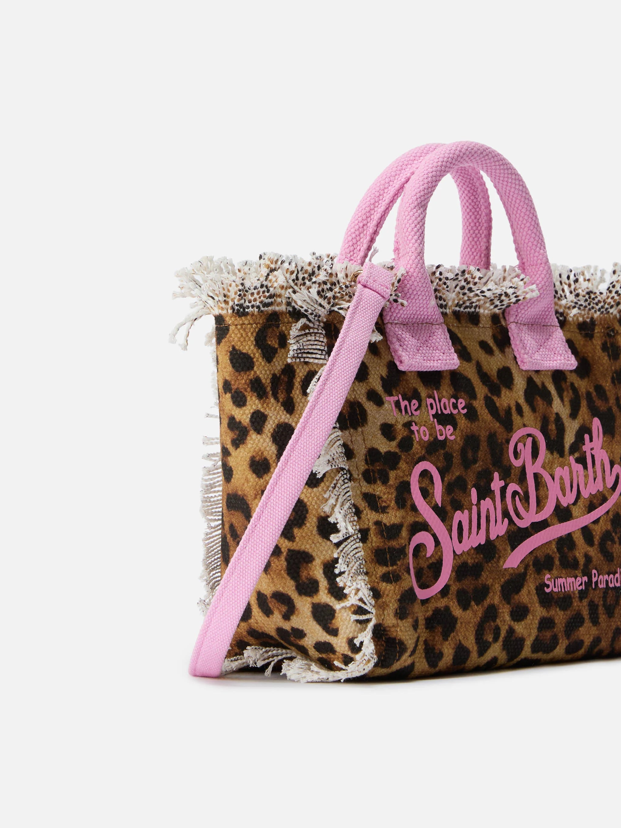MC2
leopard print canvas vanity mini bag with pink details