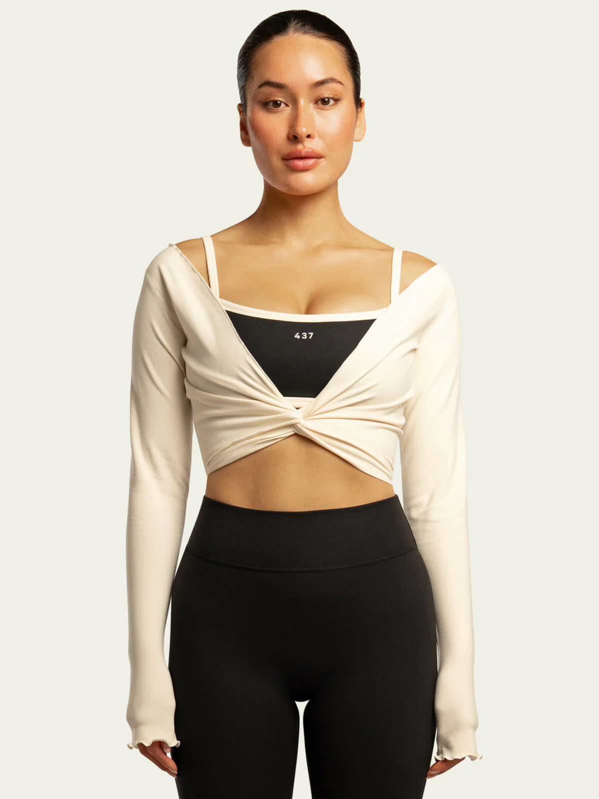 437
the wrap top in cream