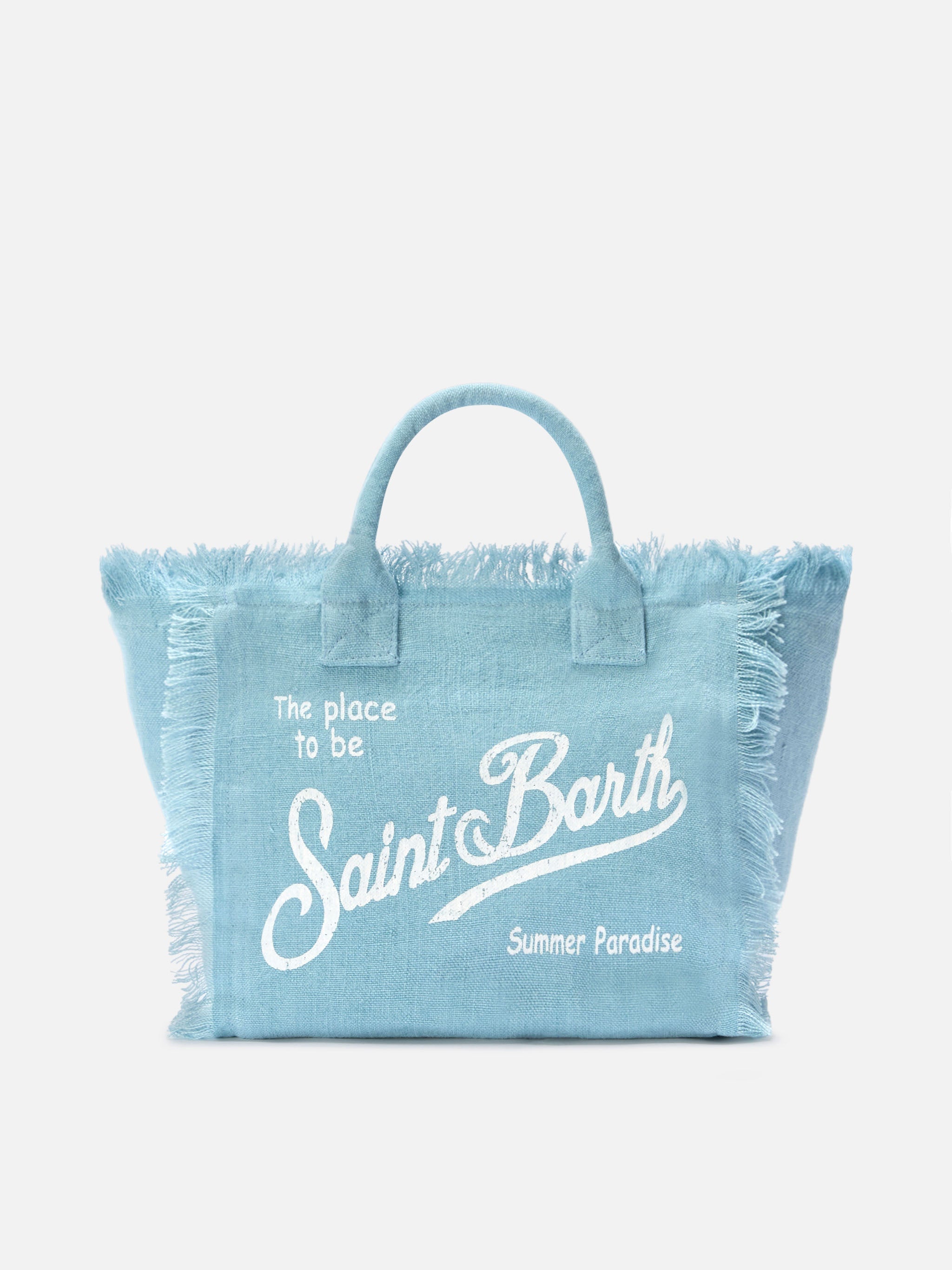 MC2
light blue solid color linen colette bag