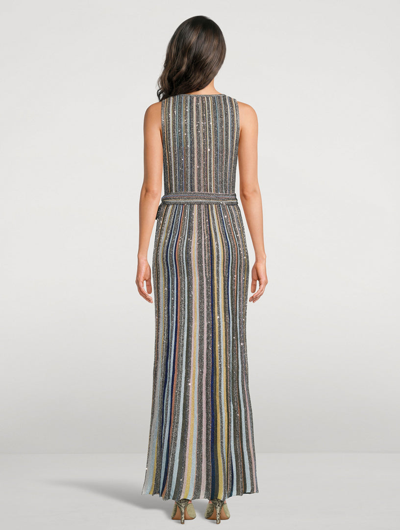 MISSONI
belted sequin knit maxi dress